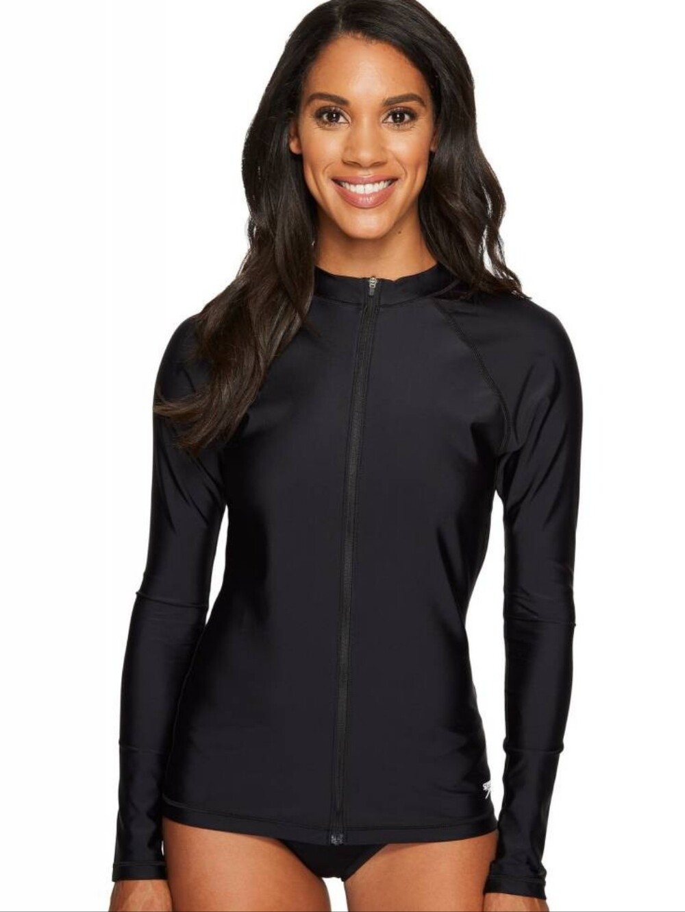 Speedo Women's Black Full Zip Long Sleeve Rashguard size XL